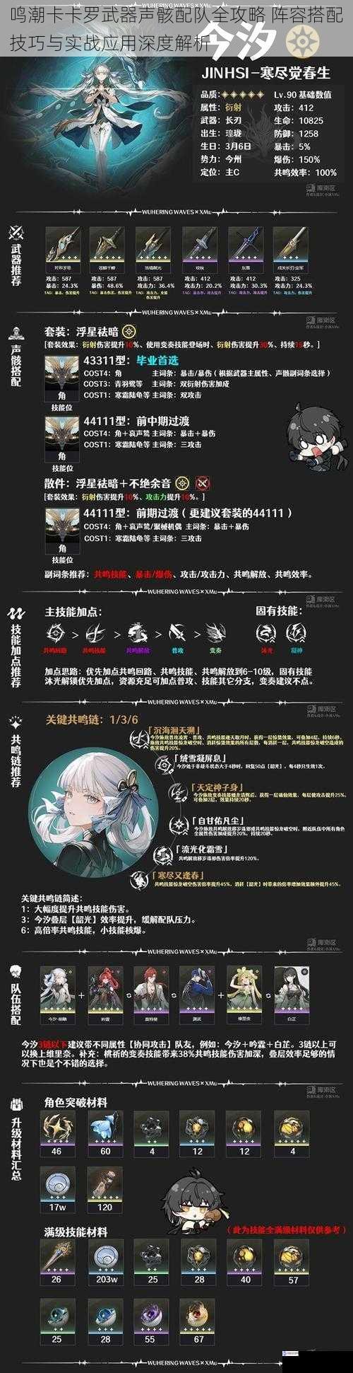 鸣潮卡卡罗武器声骸配队全攻略 阵容搭配技巧与实战应用深度解析