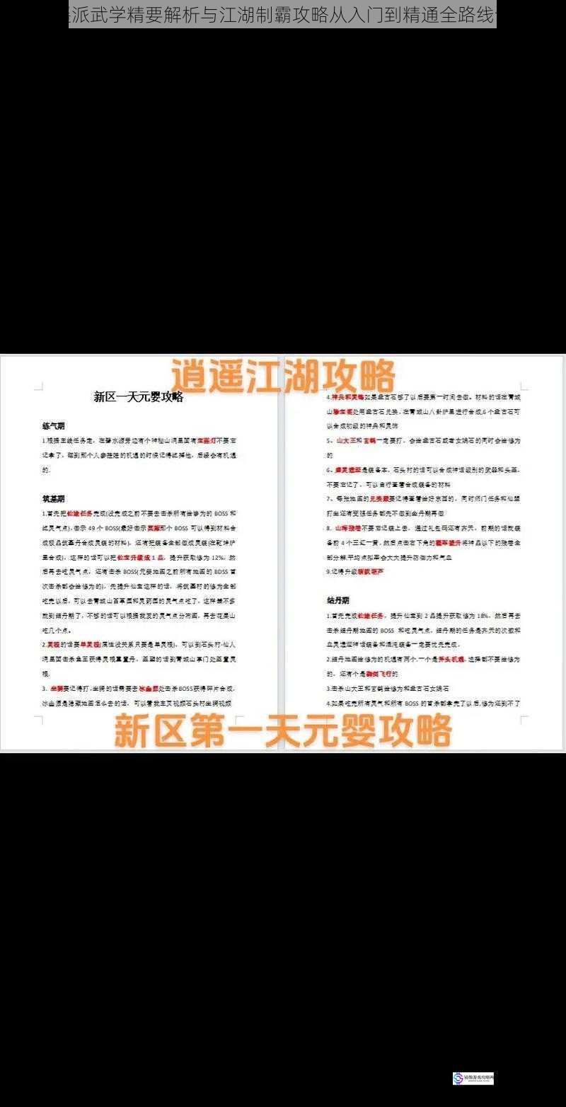 逍遥派武学精要解析与江湖制霸攻略从入门到精通全路线详解