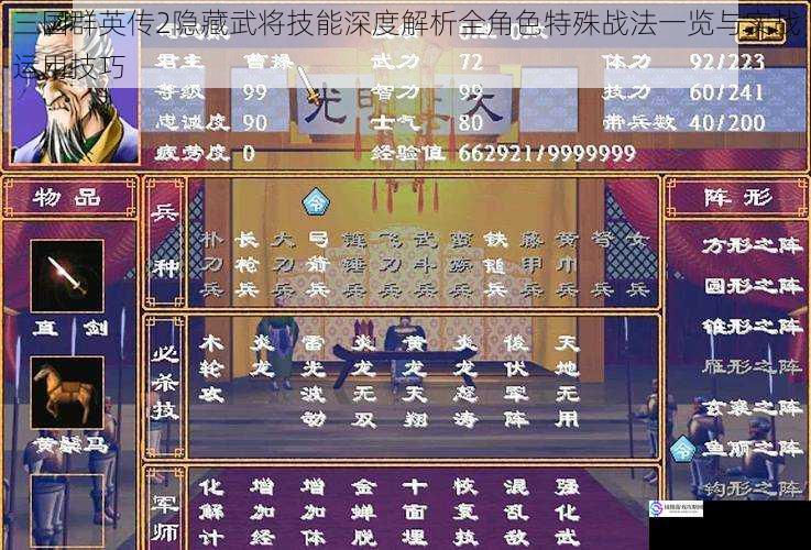 三国群英传2隐藏武将技能深度解析全角色特殊战法一览与实战运用技巧