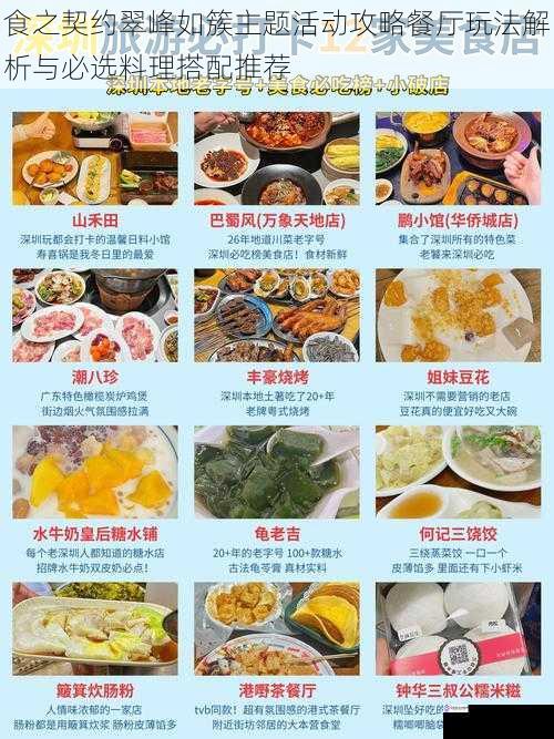 食之契约翠峰如簇主题活动攻略餐厅玩法解析与必选料理搭配推荐