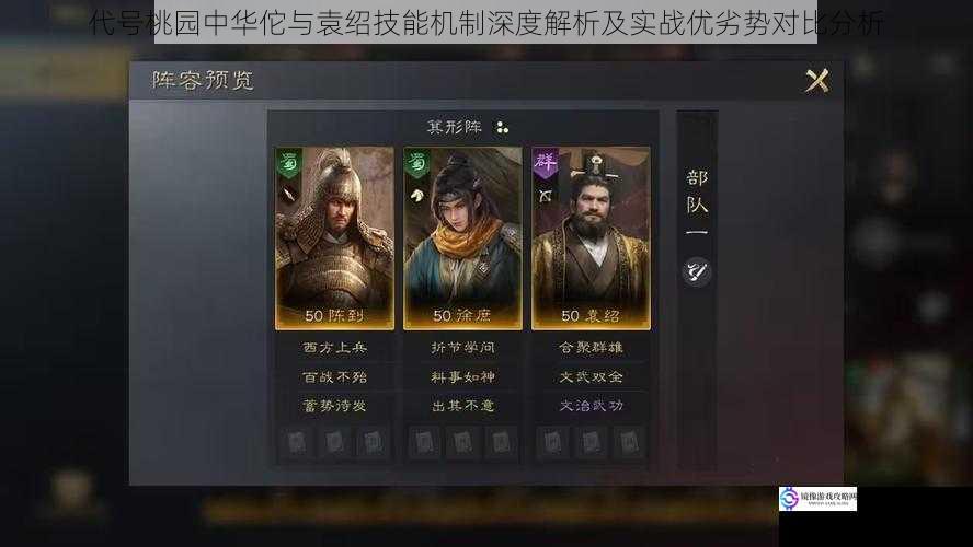 代号桃园中华佗与袁绍技能机制深度解析及实战优劣势对比分析
