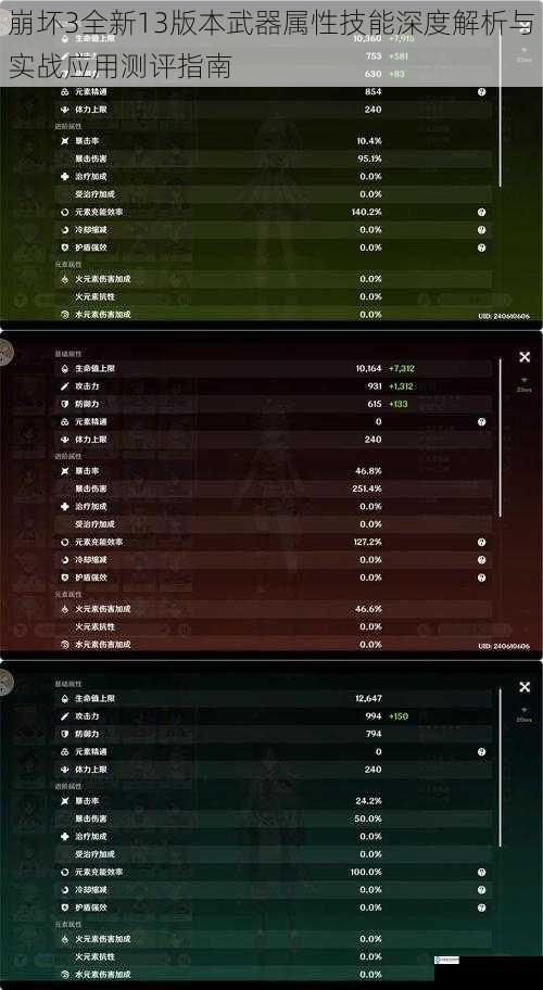崩坏3全新13版本武器属性技能深度解析与实战应用测评指南