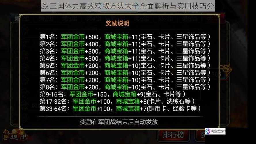 龙纹三国体力高效获取方法大全全面解析与实用技巧分享