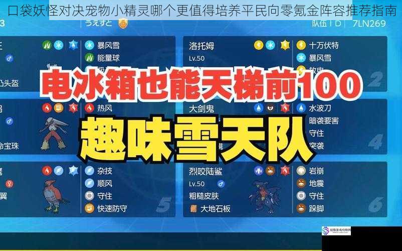 口袋妖怪对决宠物小精灵哪个更值得培养平民向零氪金阵容推荐指南