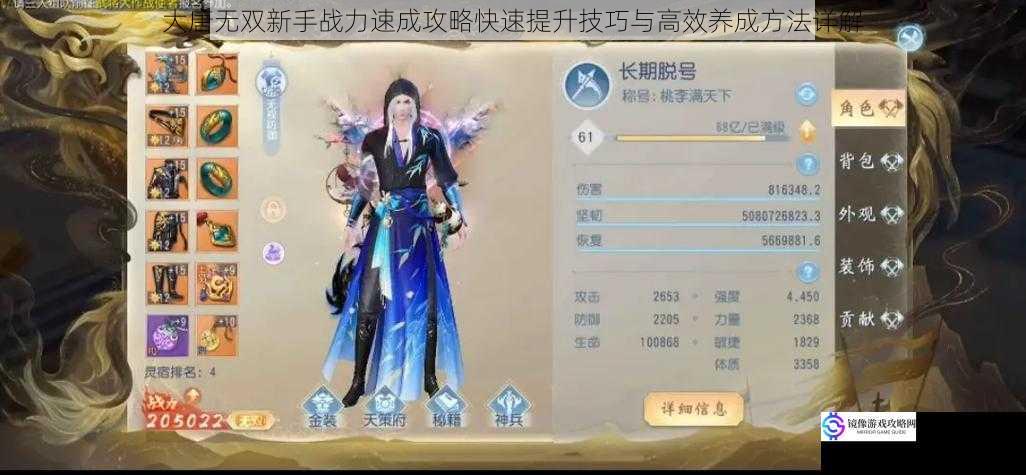 大唐无双新手战力速成攻略快速提升技巧与高效养成方法详解