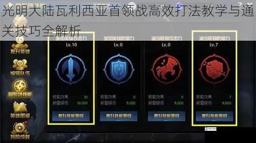 光明大陆瓦利西亚首领战高效打法教学与通关技巧全解析