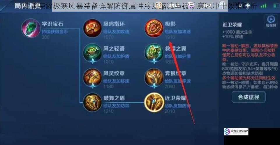 王者荣耀极寒风暴装备详解防御属性冷却缩减与被动寒冰冲击效果解析