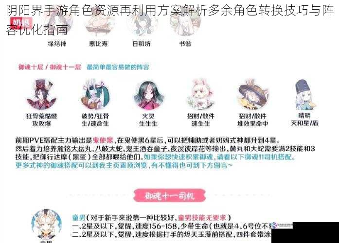 阴阳界手游角色资源再利用方案解析多余角色转换技巧与阵容优化指南