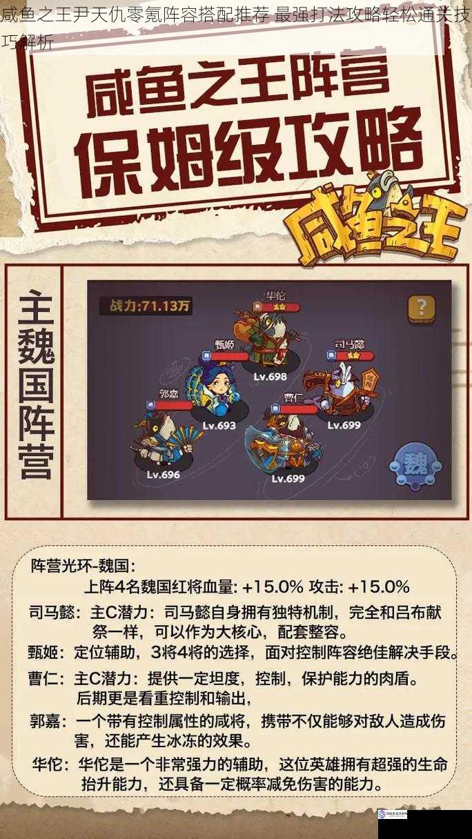 咸鱼之王尹天仇零氪阵容搭配推荐 最强打法攻略轻松通关技巧解析