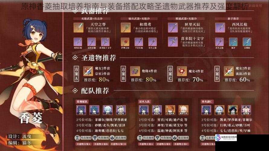 原神香菱抽取培养指南与装备搭配攻略圣遗物武器推荐及强度解析