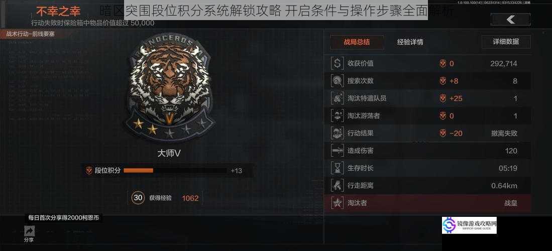 暗区突围段位积分系统解锁攻略 开启条件与操作步骤全面解析