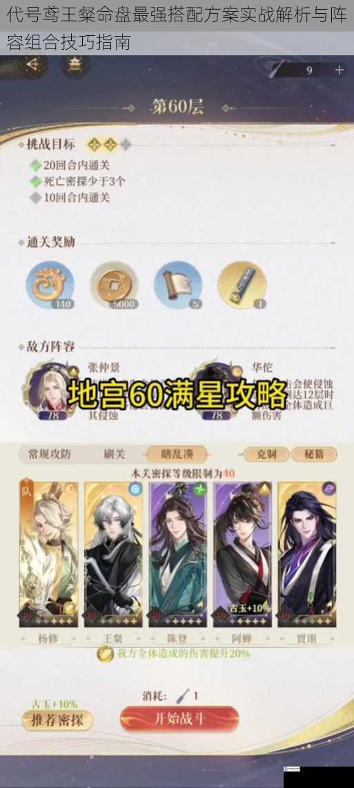 代号鸢王粲命盘最强搭配方案实战解析与阵容组合技巧指南