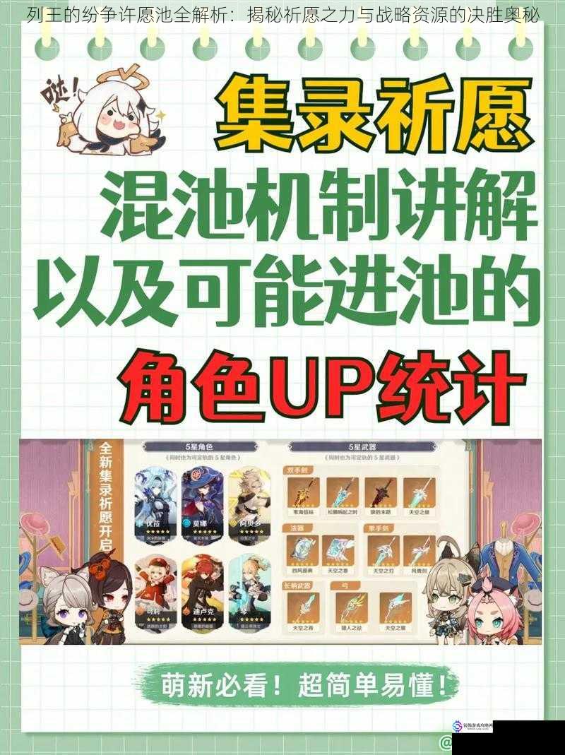 列王的纷争许愿池全解析：揭秘祈愿之力与战略资源的决胜奥秘