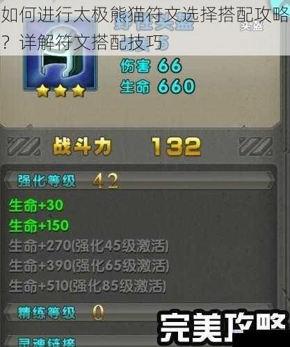 如何进行太极熊猫符文选择搭配攻略?详解符文搭配技巧