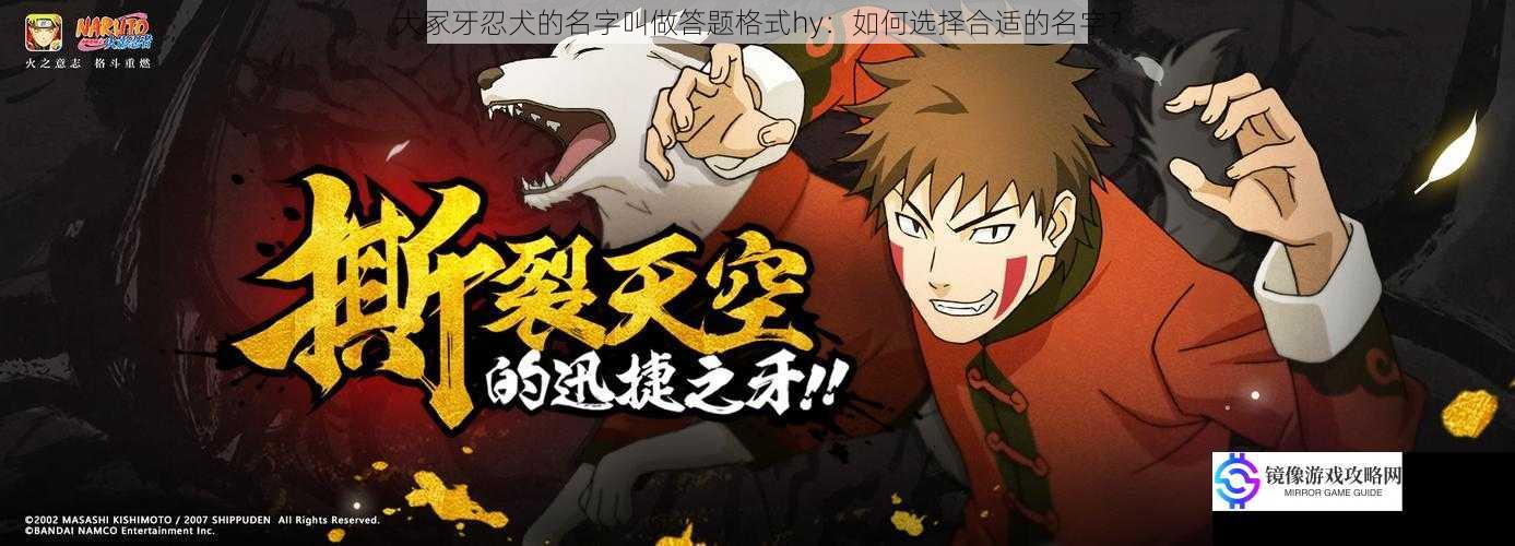 犬冢牙忍犬的名字叫做答题格式 hy:如何选择合适的名字?