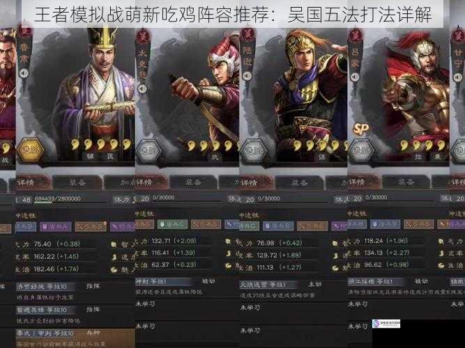 王者模拟战萌新吃鸡阵容推荐:吴国五法打法详解
