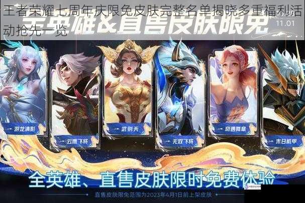 王者荣耀七周年庆限免皮肤完整名单揭晓多重福利活动抢先一览