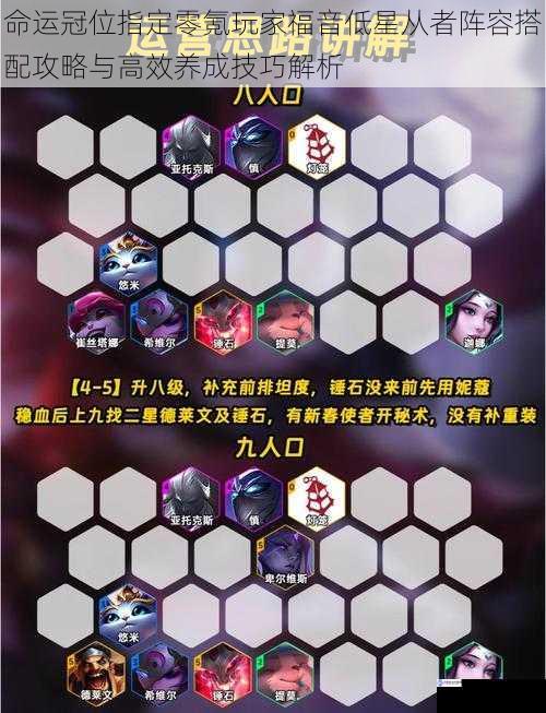 命运冠位指定零氪玩家福音低星从者阵容搭配攻略与高效养成技巧解析