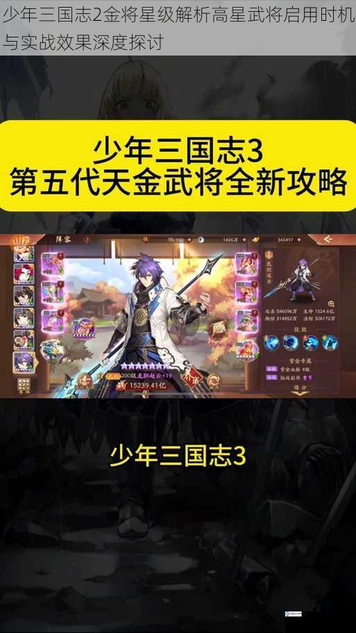 少年三国志2金将星级解析高星武将启用时机与实战效果深度探讨