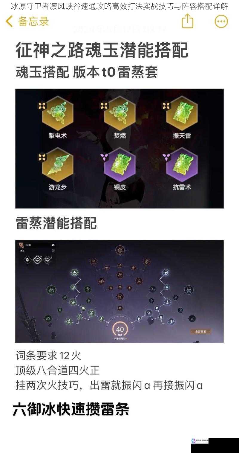 冰原守卫者凛风峡谷速通攻略高效打法实战技巧与阵容搭配详解