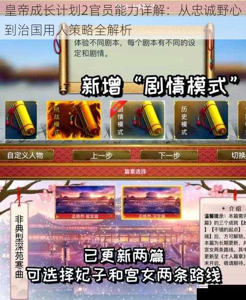 皇帝成长计划2官员能力详解：从忠诚野心到治国用人策略全解析