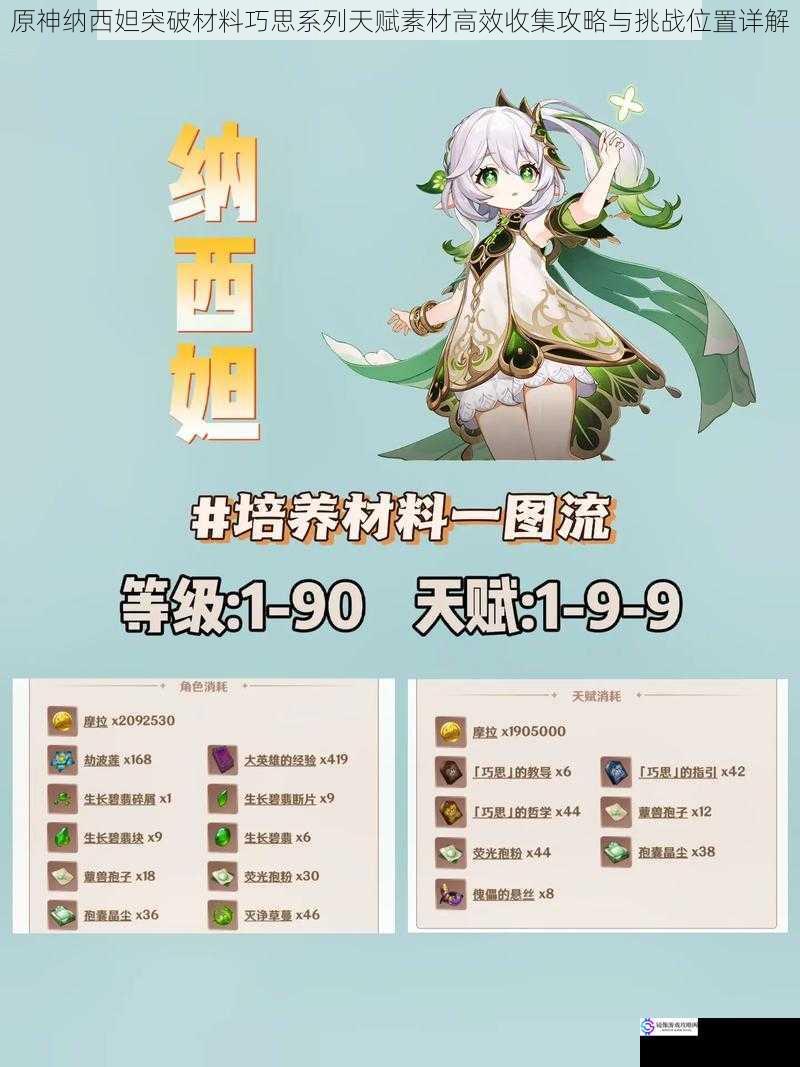 原神纳西妲突破材料巧思系列天赋素材高效收集攻略与挑战位置详解