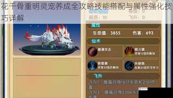 花千骨重明灵宠养成全攻略技能搭配与属性强化技巧详解