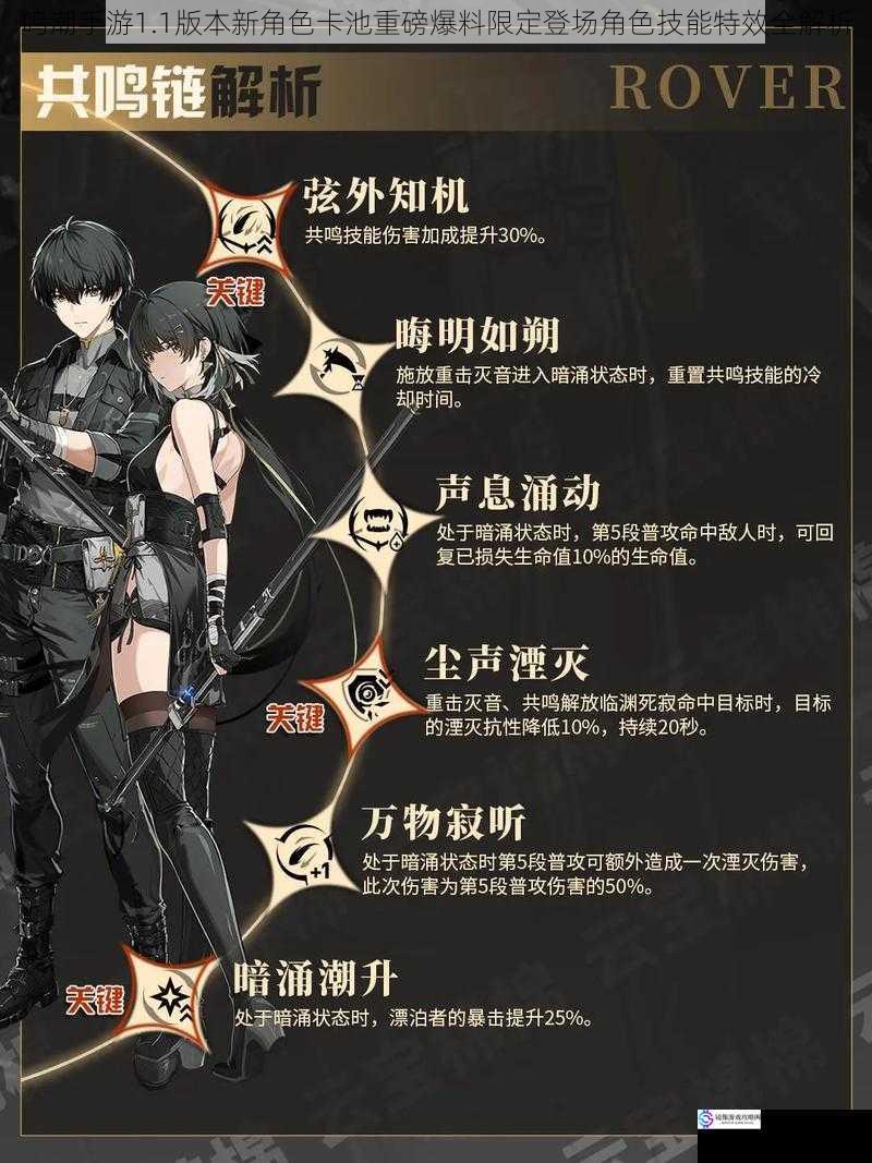 鸣潮手游1.1版本新角色卡池重磅爆料限定登场角色技能特效全解析