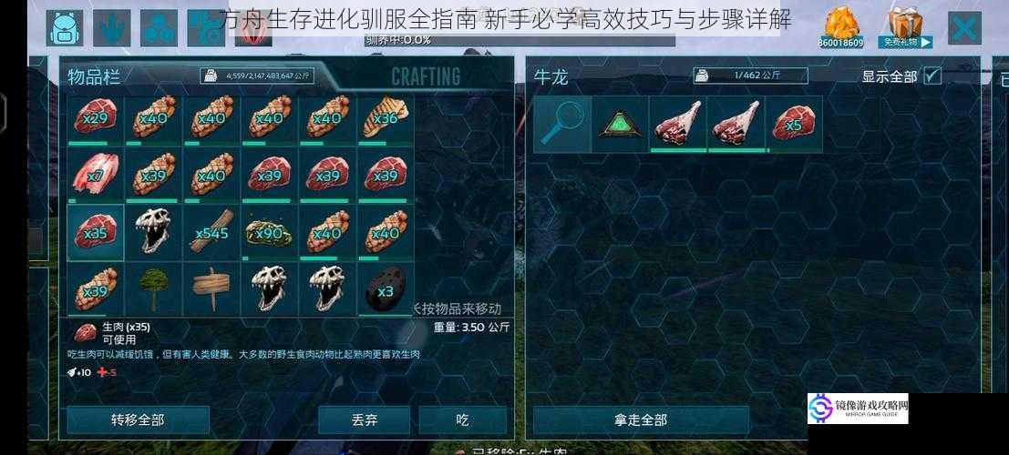 方舟生存进化驯服全指南 新手必学高效技巧与步骤详解