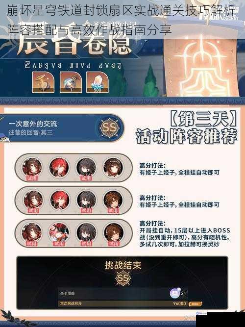 崩坏星穹铁道封锁扇区实战通关技巧解析 阵容搭配与高效作战指南分享