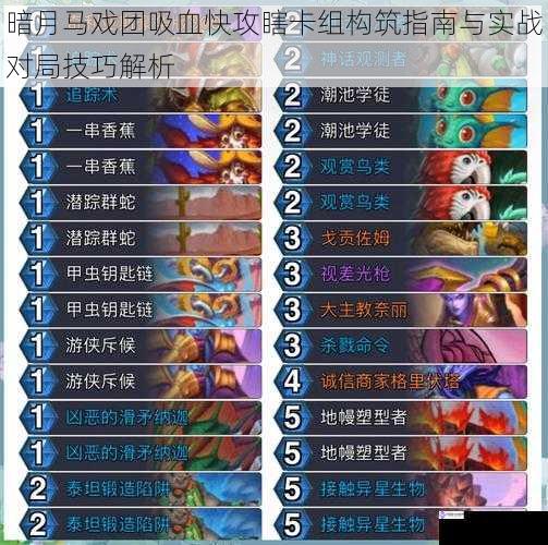 暗月马戏团吸血快攻瞎卡组构筑指南与实战对局技巧解析