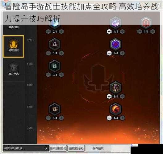 冒险岛手游战士技能加点全攻略 高效培养战力提升技巧解析
