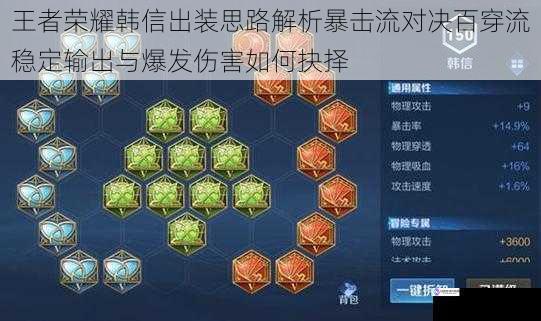 王者荣耀韩信出装思路解析暴击流对决百穿流稳定输出与爆发伤害如何抉择