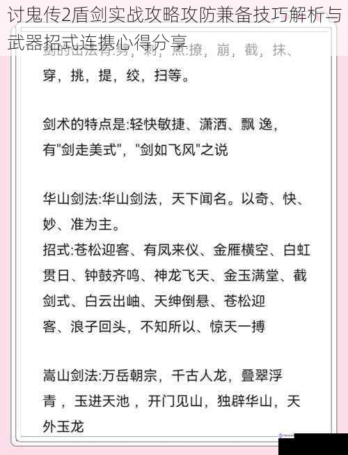 讨鬼传2盾剑实战攻略攻防兼备技巧解析与武器招式连携心得分享