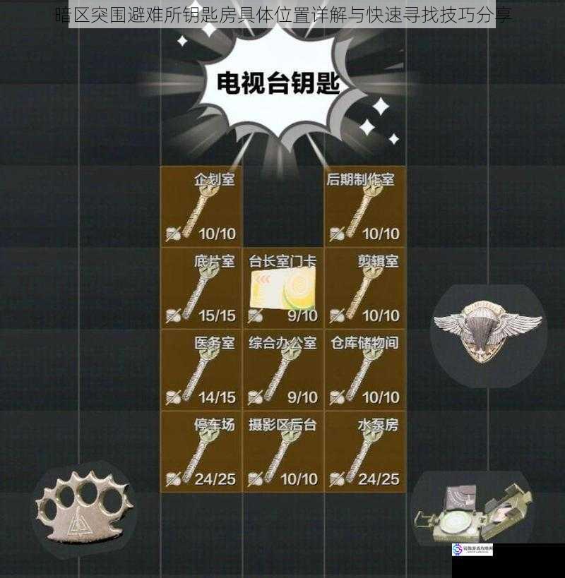 暗区突围避难所钥匙房具体位置详解与快速寻找技巧分享