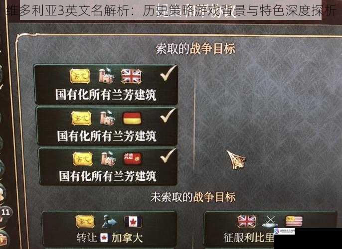 维多利亚3英文名解析：历史策略游戏背景与特色深度探析