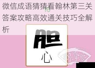 微信成语猜猜看翰林第三关答案攻略高效通关技巧全解析