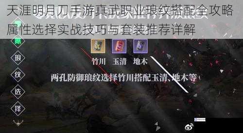 天涯明月刀手游真武职业琅纹搭配全攻略 属性选择实战技巧与套装推荐详解