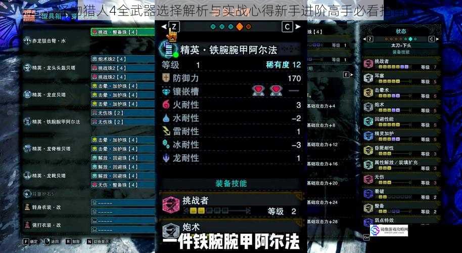 怪物猎人4全武器选择解析与实战心得新手进阶高手必看指南