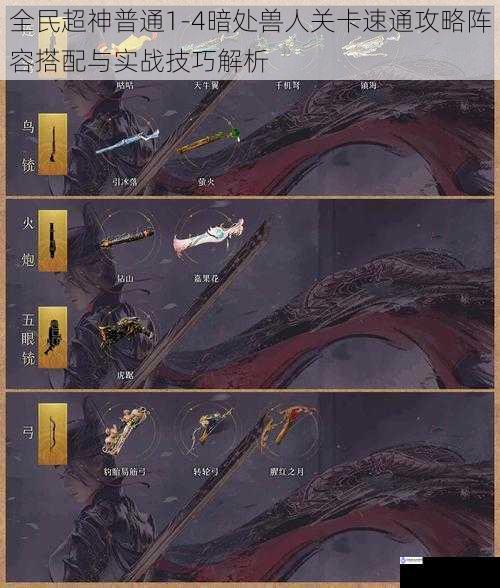 全民超神普通1-4暗处兽人关卡速通攻略阵容搭配与实战技巧解析